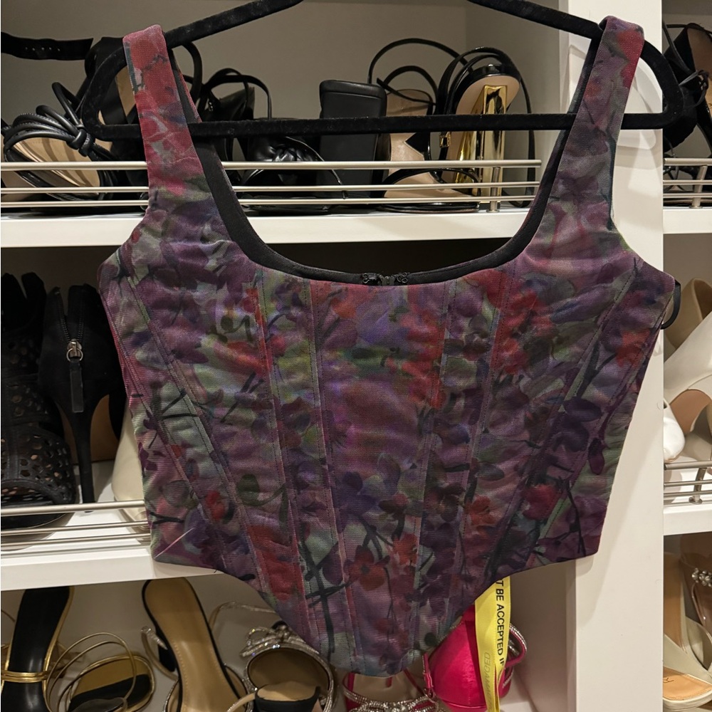 Nwt structured crop top corset